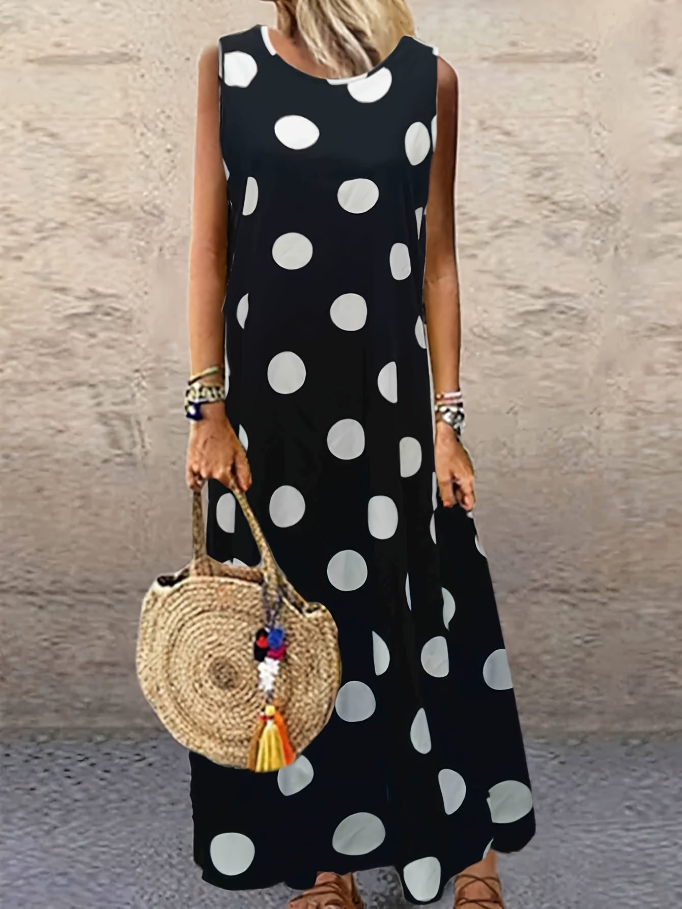 Women's Summer Dress Sleeveless, Floral Pattern Loose & Airy