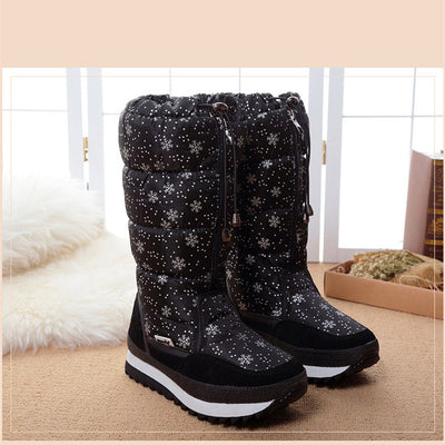 Snow Boots Warm Ankle Winter Boots with Thick Fur Heels