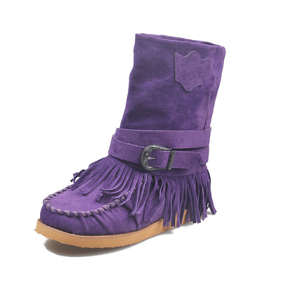 Fringe Middle Boots Women