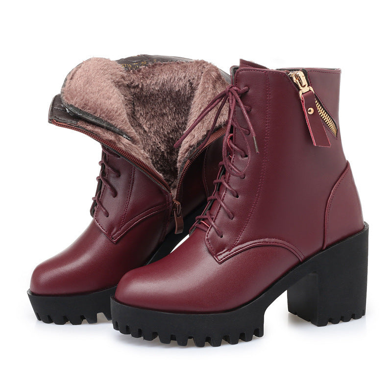 Genuine Leather Fashion High Heel Boots For Women