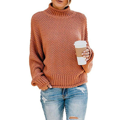 Turtleneck Snitted Sweater For Women