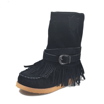 Fringe Middle Boots Women