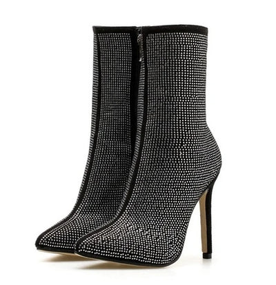 Pointed Toe Heeled Boots For Women