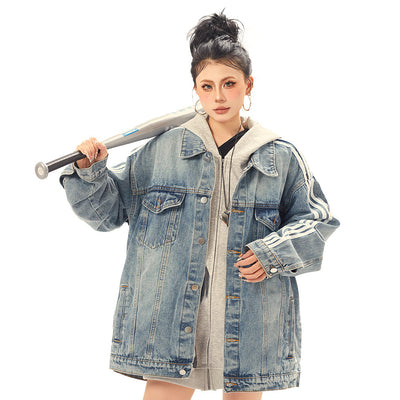 Punk Distressed Wash Denim Jacket