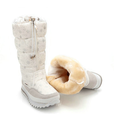 Snow Boots Warm Ankle Winter Boots with Thick Fur Heels